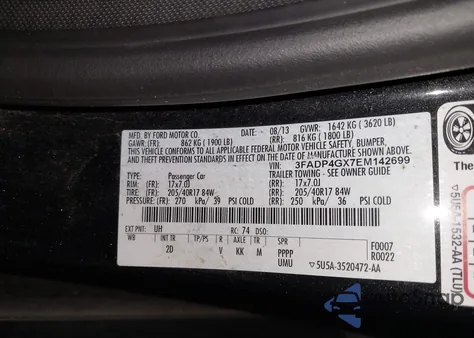 2014 Ford Fiesta St z USA, uszkodzony, nr VIN 3FADP4GX7EM142699